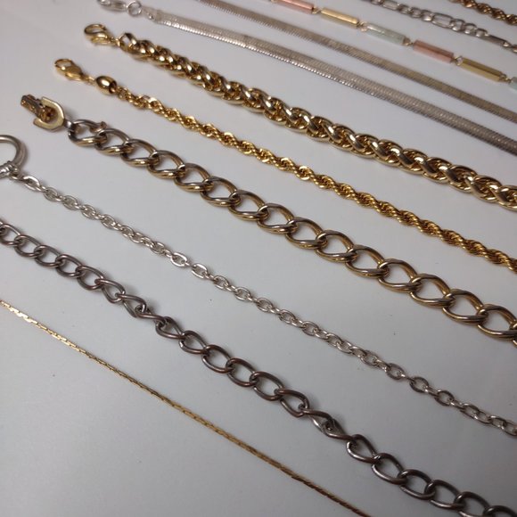 Lot Of 13 Metal Bracelets And Anklets - Picture 3 of 10